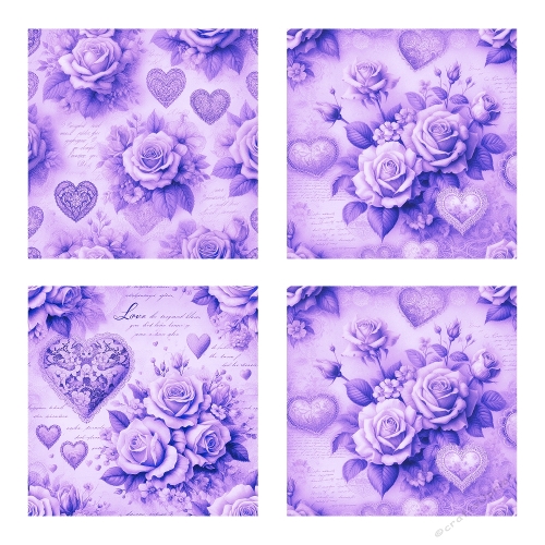 Vintage Purple Romance Collage