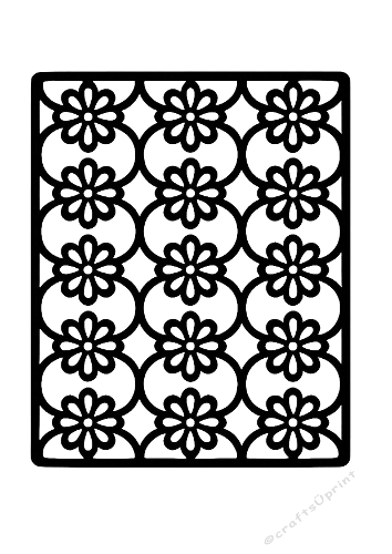 Geometric Floral Grid Cutting File Background