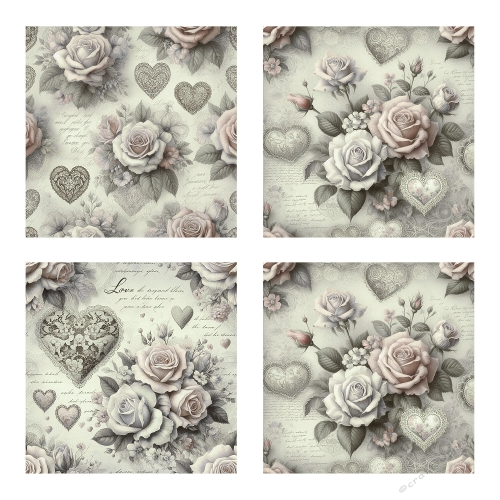 Vintage Romance Floral Collage