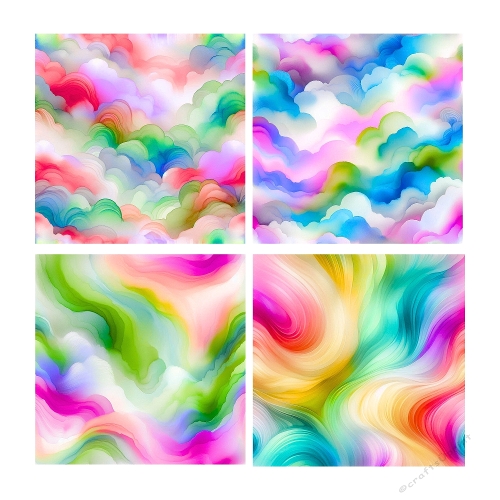 Abstract Clouds & Fluid Swirls Collage
