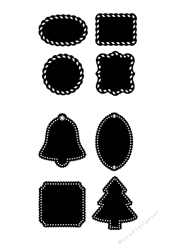 Holiday Tag & Label Silhouette Cutting File Set