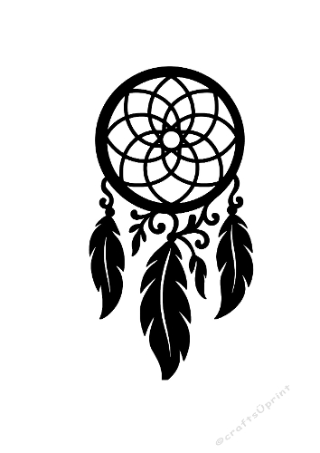 Elegant Dreamcatcher Silhouette Cutting File