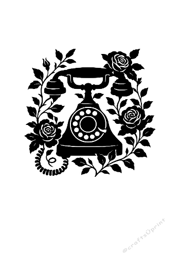 Vintage Floral Telephone – Cutting File