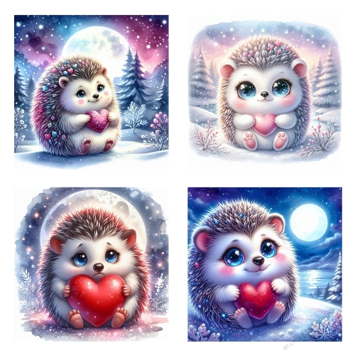 Moonlight Hedgehogs of Love – 2000x2000 JPEG Collage