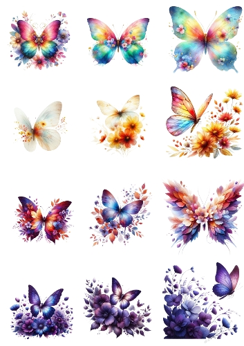 Butterfly Bloom Spectrum – A4 JPEG Collage