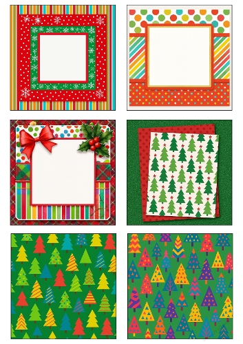 Christmas Patchwork – 6 Festive Background Panels (A4 JPEG)