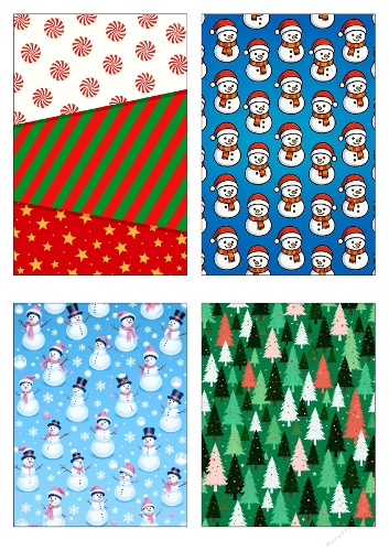 Festive Wrapping Paper Sampler – 4 Christmas Backgrounds (A4 JPEG)