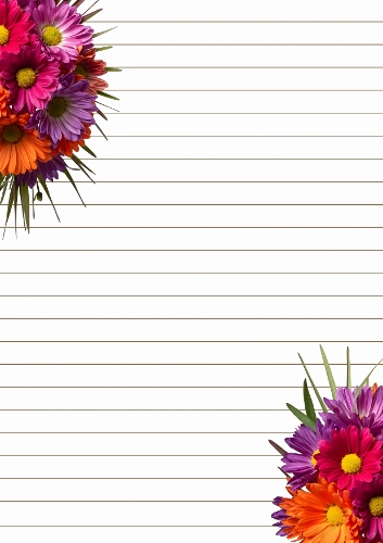 Floral Lined Letter Paper – A4 JPEG Stationery Sheet