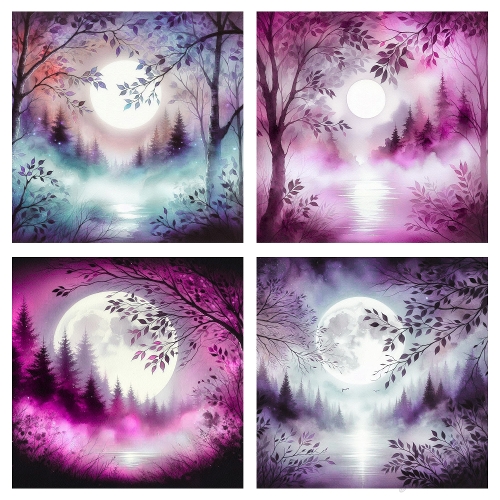 Moonlit Forest Fantasy Collage – 2000x2000 JPEG