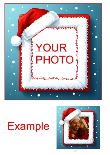 Christmas Photo Frame PNG - Santa Hat & Snow Scene