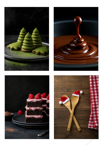 Festive Kitchen Moments – Christmas Cookies, Chocolate Swirls & Cozy Baking Scenes