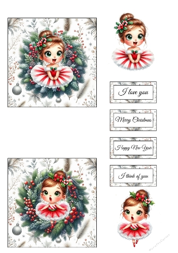 Christmas Girl & Sentiments – Holiday Cutting File Set