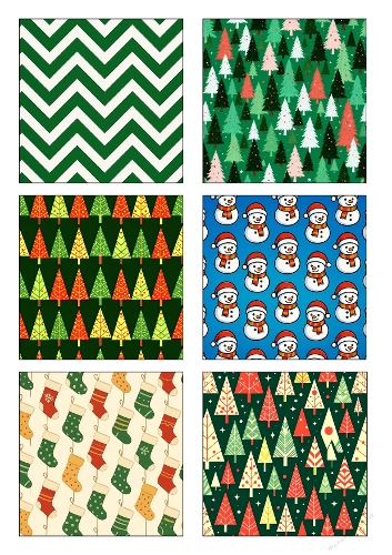 Christmas Pattern Squares – Holiday Background Cutting File Set