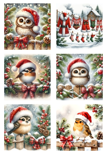 Winter Birds & Owls – Watercolor Christmas Card Set