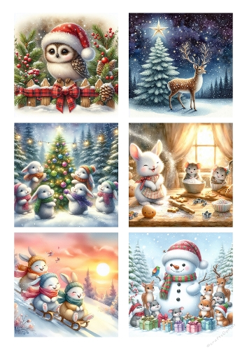Winter Woodland Christmas – Animal & Holiday Scene Panel Set