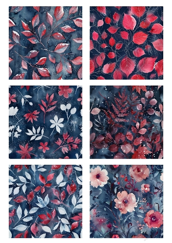 Midnight Botanicals – Floral Background Panel Kit (A4 JPEG)