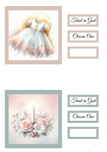 Chosen & Blessed – Baptism Dress & Candle Panel Kit (A4 JPEG)