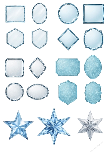 Crystal Frost – Icy Label & Ornament Panel Kit (A4 JPEG)