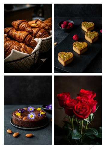 Decadent Delights – Food & Floral Collage Panel (A4 JPEG)