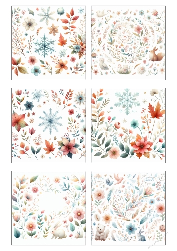 Soft Seasons – Autumn & Winter Nature Collage Panel (A4 JPEG)