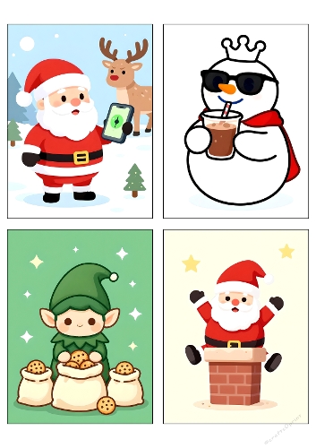 Modern Christmas Crew – Funny Festive Collage Panel (A4 JPEG)