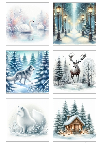 Winter Whispers – Nature & Wildlife Collage Panel (A4 JPEG)