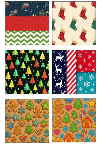 Christmas Background Kit – A4 JPEG with 6 Festive Patterns for Cards & Crafts