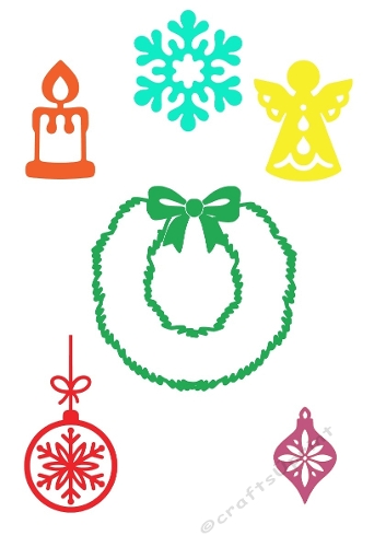 Christmas Icon Cutting File Kit – SVG & Silhouette Format with 6 Festive Designs