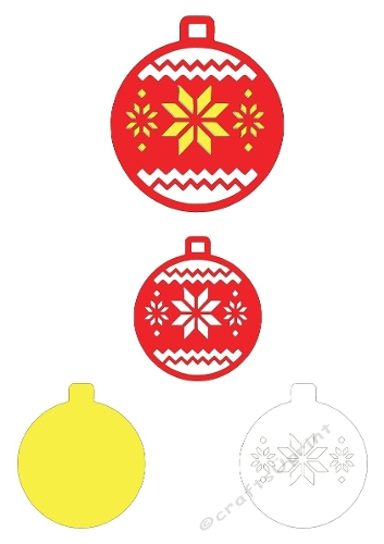 Cutting File Kit – Christmas Ornaments with Snowflakes & Silhouettes – A4 JPEG