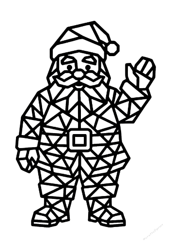 Geometric Santa Claus – Low-Poly Holiday Design – A4 JPEG