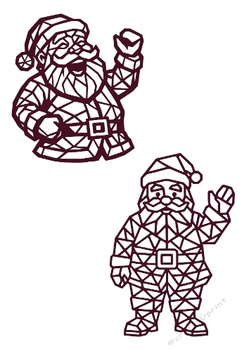 Geometric Santa Duo – SVG & Silhouette Cutting File Kit