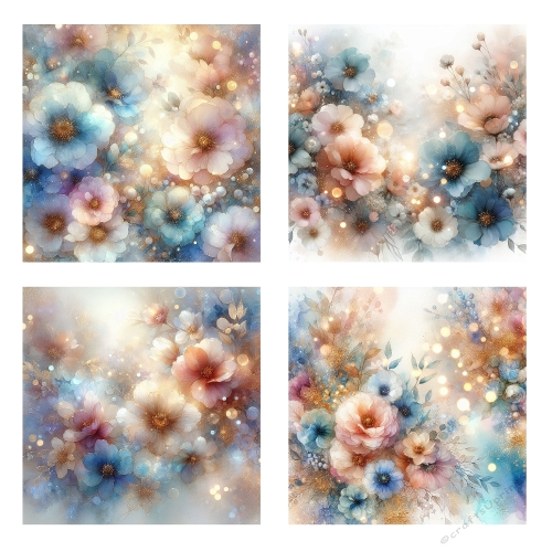 Pastel Bloomlight – Ethereal Floral Collage Panel