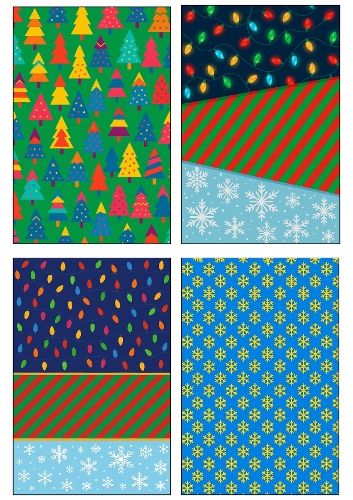 Holiday Wraps – Christmas Pattern Collage Panel