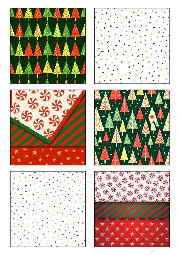 Holiday Mix – Christmas Pattern Collage Panel