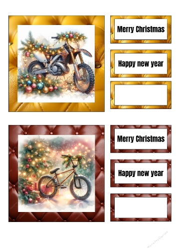 Holiday Wheels – 3D Christmas Bike Cards (A4 JPEG)
