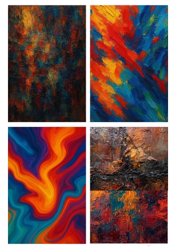 Color Storm – Abstract Painting Collage Panel (A4 JPEG)