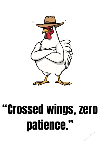 Feathers & Swagger – Cowboy Chicken Illustration (JPEG)