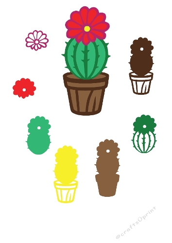 Cactus Match-Up – 3D Cutting File Set (SVG & Silhouette)