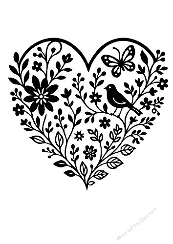 Nature in My Heart – Silhouette Cutting File (SVG & Silhouette)