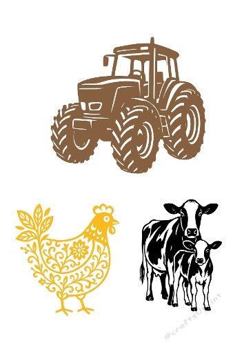 Farm Life Trio – Agriculture Cutting File Kit (SVG, JPEG & Silhouette)