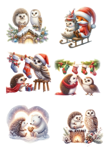 Winter Whimsy – Animal Friends Collage (A4 JPEG)