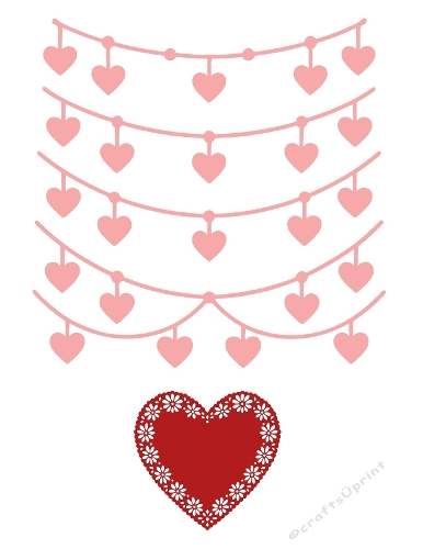 Hanging Hearts & Lace – Cutting File Kit (SVG & Silhouette)