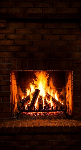 Cozy Fireplace Glow – Printable Background or Decorative Element
