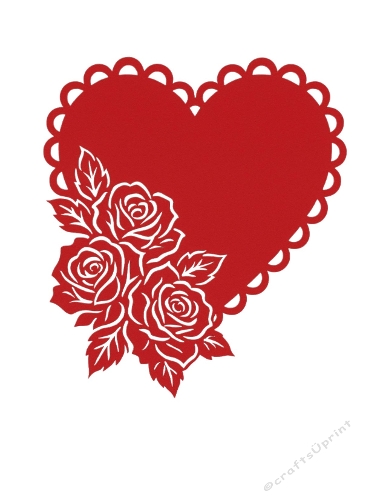 Heart with Roses – Romantic Cutting File (SVG & Silhouette)