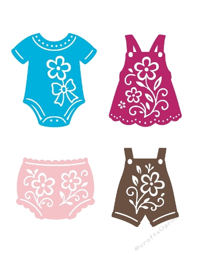 Baby Clothes Set – Floral Cutting Files (SVG & Silhouette)