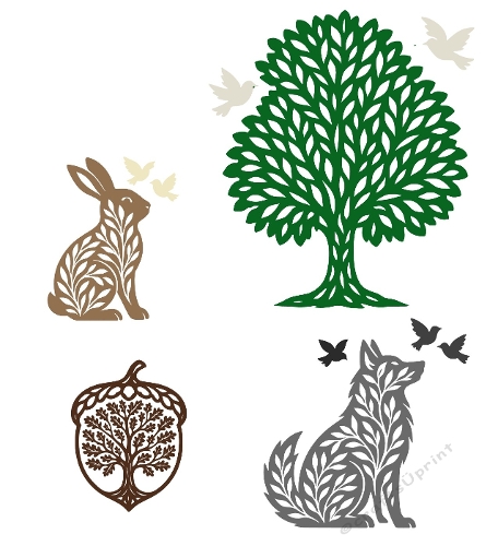 Forest Harmony – Nature & Animal Cutting File Kit (SVG & Silhouette)