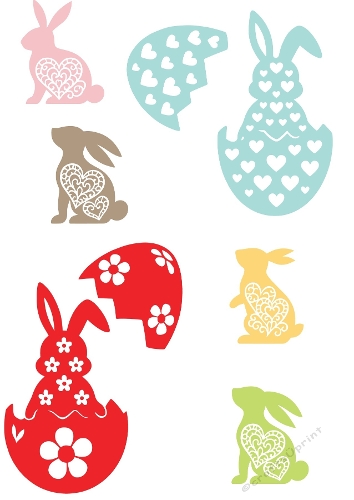 Easter Bunny & Spring Floral SVG Bundle - Ornate Silhouette Cutting Files