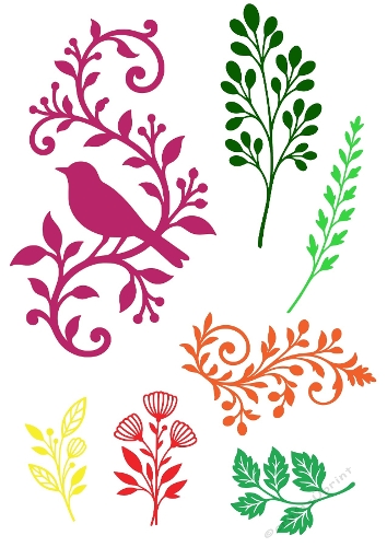 Botanical Silhouette Cutting File Kit | Nature Branches & Bird for Cricut & Silhouette