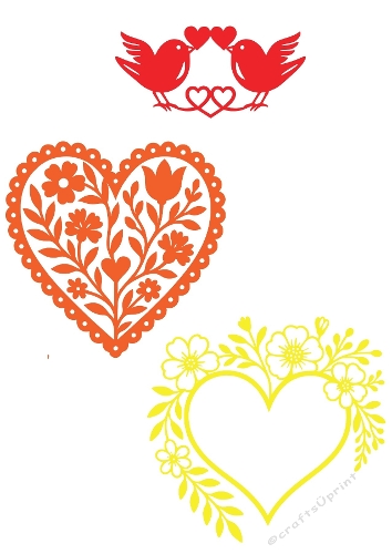 Romantic Heart Silhouette Cutting File Kit | Birds & Floral Elements for Cricut & Silhouette