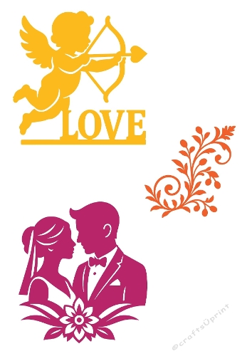Cupid & Wedding Silhouette Cutting File Kit